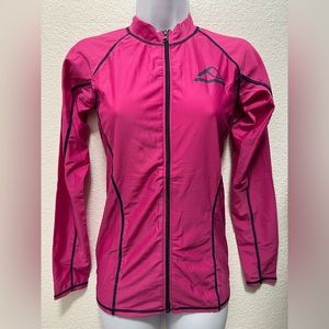 Swim coverup jacket in magenta